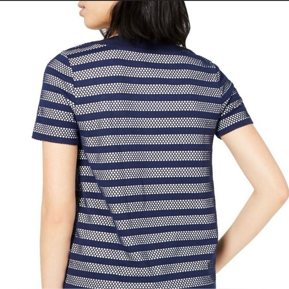 MICHAEL Michael Kors Mesh -Inset Striped Lace - Up Midi Dress NWT - Picture 4 of 11